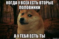 когда у всех есть вторые половинки а у тебя есть ты