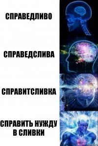 справедливо справедслива справитсливка справить нужду в сливки