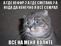 а где кефир ? а где сметана ? а нуда да конечно я всё сожрал все на меня волите