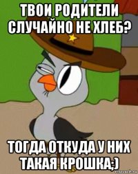 твои родители случайно не хлеб? тогда откуда у них такая крошка;)