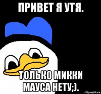 привет я утя. только микки мауса нету;).