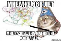 мне уже 666 лет мне разрешена магия вне хогвартса