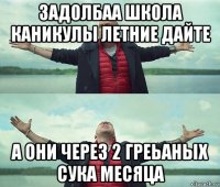 задолбаа школа каникулы летние дайте а они через 2 греьаных сука месяца