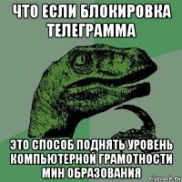 что если блокировка телеграмма это способ поднять уровень компьютерной грамотности мин образования