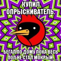 купил опрыскиватель. бегал по дому пока весь пол не стал мокрый.