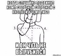 когда случайно подвинул комп стороной стороной с кнопкой к чему либо и он чуть не вырубился