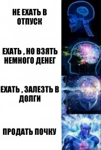 не ехать в отпуск ехать , но взять немного денег ехать , залезть в долги продать почку