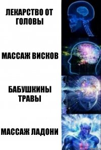 Лекарство от головы Массаж висков Бабушкины травы Массаж ладони