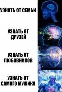 Узнать от семьи Узнать от друзей Узнать от любовников Узнать от самого мужика