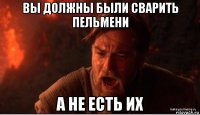 вы должны были сварить пельмени а не есть их