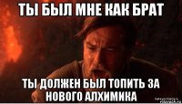 ты был мне как брат ты должен был топить за нового алхимика