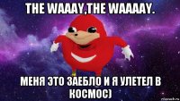 the waaay,the waaaay. меня это заебло и я улетел в космос)