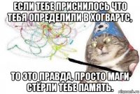 если тебе приснилось что тебя определили в хогвартс, то это правда, просто маги стёрли тебе память.