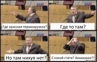 Где красная термокружка? Где то там? Но там нихуя нет? С какой стати? Ааааааааа?!