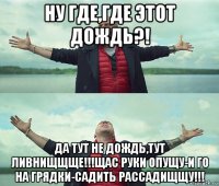 ну где,где этот дождь?! да тут не дождь,тут ливнищщще!!!щас руки опущу-и го на грядки-садить рассадищщу!!!