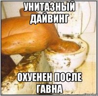 унитазный дайвинг охуенен после гавна