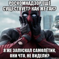 роскомнадзор ещё существует? как же так? я же запускал самолётик, они что, не видели?