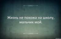 Жизнь не похожа на школу, мальчик мой.