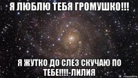 я люблю тебя громушко!!! я жутко до слез скучаю по тебе!!!!-лилия