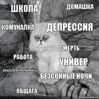 Школа Универ Депрессия Общага РАБОТА Домашка Безсонные ночи Комуналка Походы в поликлиннику Смерть