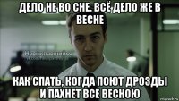 дело не во сне. всё дело же в весне как спать, когда поют дрозды и пахнет все весною