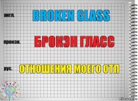 Broken glass Брокэн Гласс Отношения моего ОТП