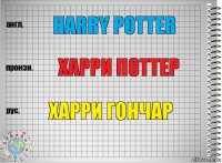 Harry Potter харри поттер Харри Гончар