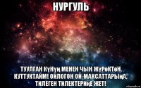 нургуль туулган күнүң менен чын жүрөктөн куттуктайм! ойлогон ой-максаттарыңа, тилеген тилектериңе жет!