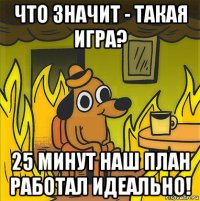 что значит - такая игра? 25 минут наш план работал идеально!