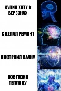 купил хату в Березках сделал ремонт построил сауну поставил теплицу