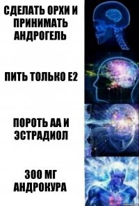 сделать орхи и принимать андрогель пить только e2 пороть аа и эстрадиол 300 мг андрокура