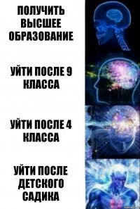 получить высшее образование уйти после 9 класса уйти после 4 класса уйти после детского садика