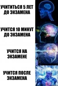 учититься 5 лет до экзамена учится 10 минут до экзамена учится на экзамене учится после экзамена