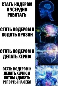 Стать кодером и усердно работать Стать кодером и кодить призон Стать кодером и делать херню Стать кодером и делать херню,а потом удалять репорты на себя