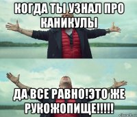 когда ты узнал про каникулы да все равно!это же рукожопище!!!!!