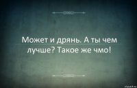 Может и дрянь. А ты чем лучше? Такое же чмо!