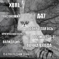 XBRL decimals="-3" A47 15-е последний день Критическая ошибка Currentperiodstart=28.04.2018 Точка входа Таксономия Валидация Открытая ось