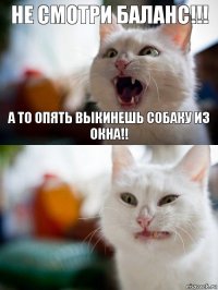 не смотри баланс!!! а то опять выкинешь собаку из окна!!