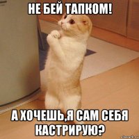 не бей тапком! а хочешь,я сам себя кастрирую?