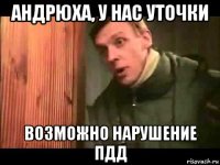 андрюха, у нас уточки возможно нарушение пдд