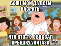 боже мой да всем насрать, что кто-то обоссал крышку унитаза