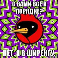 с вами всё в порядке? нет, я в ширенгу.