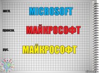 Microsoft Майкрософт Майкрософт