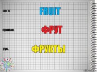 Fruit Фрут фрукты