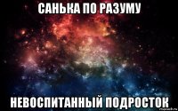 санька по разуму невоспитанный подросток