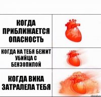 Когда приближается опасность Когда на тебя бежит убийца с бензопилой Когда вика затралела тебя