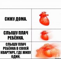 Сижу дома. Слышу плач ребёнка. Слышу плач ребёнка в своей квартире, где живу один.