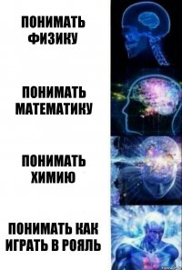 Понимать физику Понимать математику Понимать химию Понимать как играть в рояль