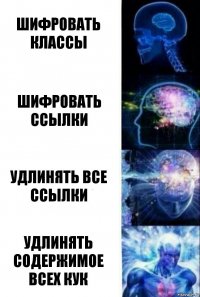 шифровать классы шифровать ссылки удлинять все ссылки удлинять содержимое всех кук