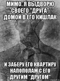 мимо. я выдворю своего "друга" домой в его кишлак и заберу его квартиру напополам с его другим "другом"